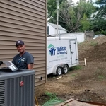 Tom wiring up the A/C