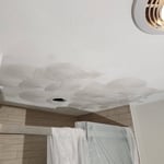 Swirl ceiling repairs from an ice dam