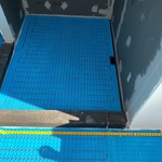 Heated floor in shower area with Linear Drain