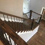 Red Oak Treads and Handrail with a Dark Finish