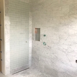 Work in progress of bathroom shower surrounds
