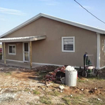 Built new house and stuccod exterior