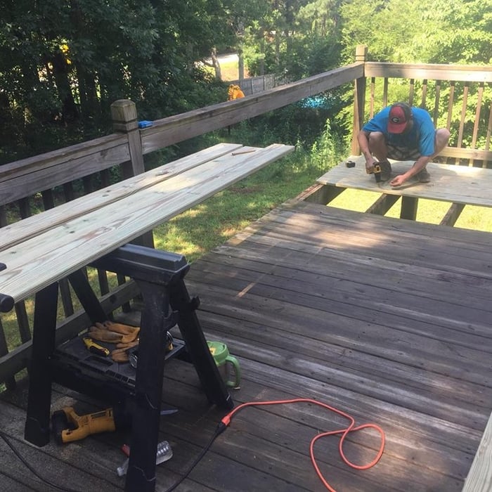 Replacing rotted boards....