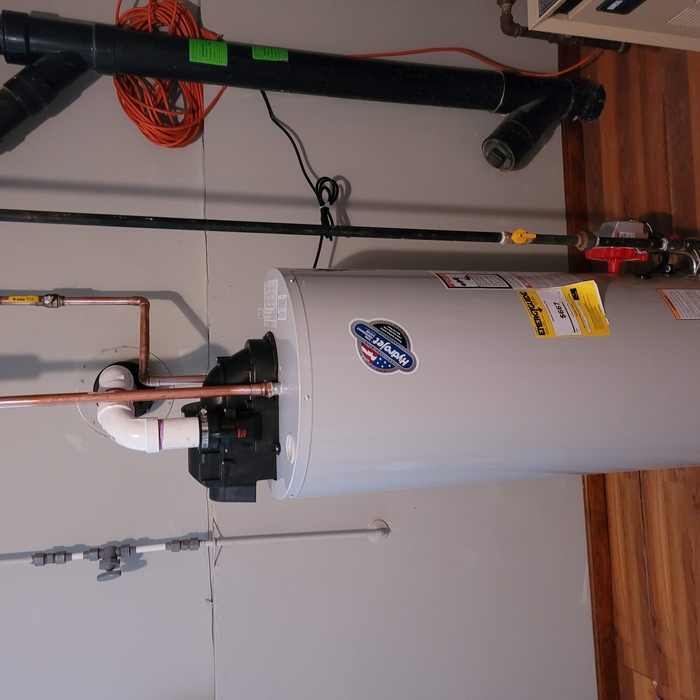Power vent hot water heater