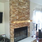 ledger stone fireplace