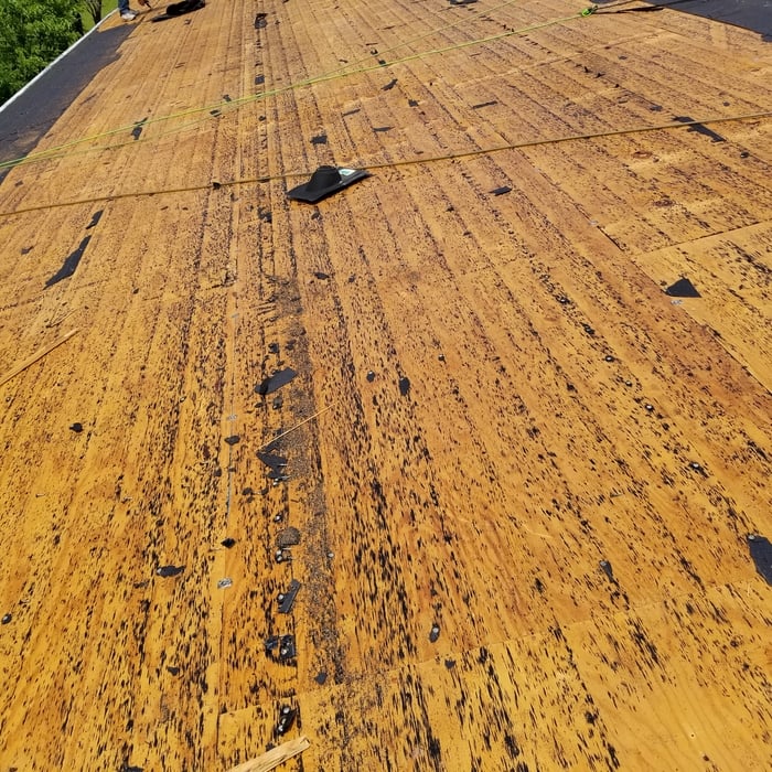 After removing old shingles & inspection the d