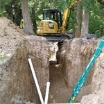 multiple trench excavation for sewer replacement