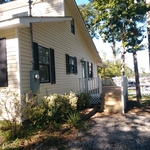 Side of the house after pressure washing