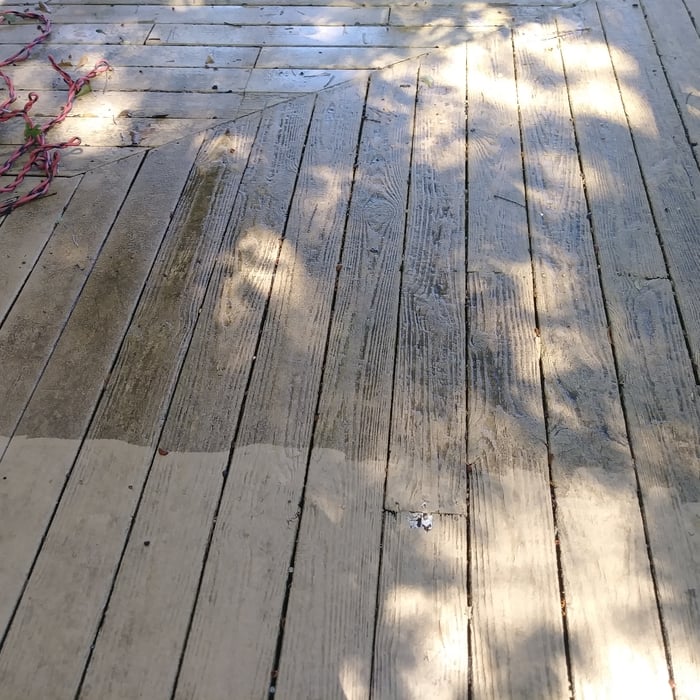 During pressure washing