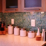 glass tile on the back splash 1