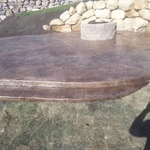 Stamped fire place patio