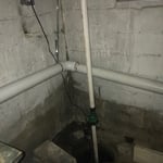 New 4" PVC sewer line.