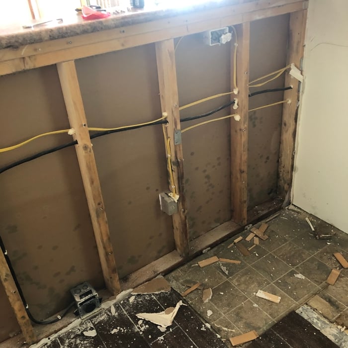 Contaminated half wall