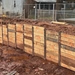 Residential complex retaining wall