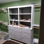 Cabinets in closet