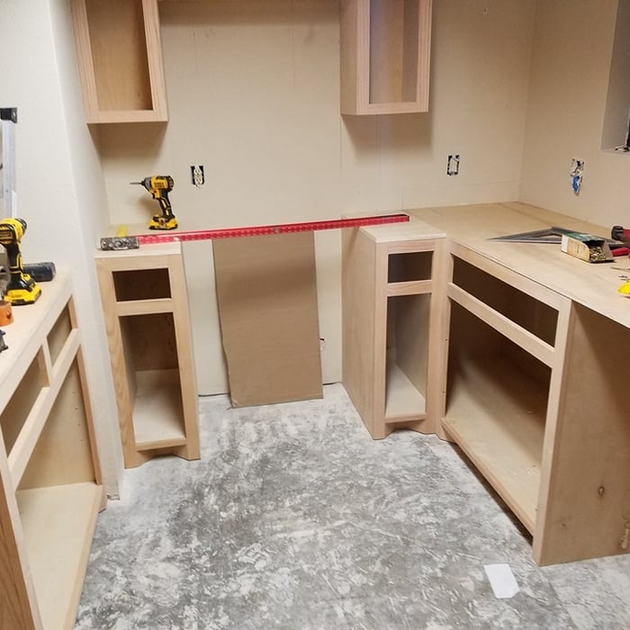Cabinets in kitchen
