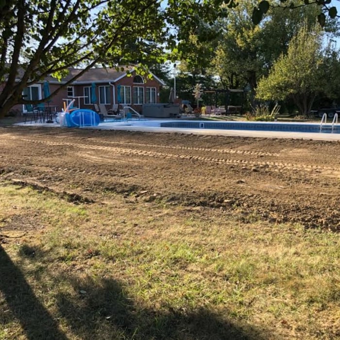 pool finished and graded out ready for seed