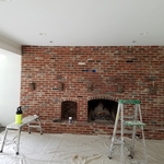 Whitewash Brick Fireplace