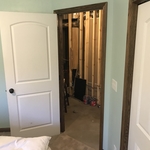 Bend room door and casing