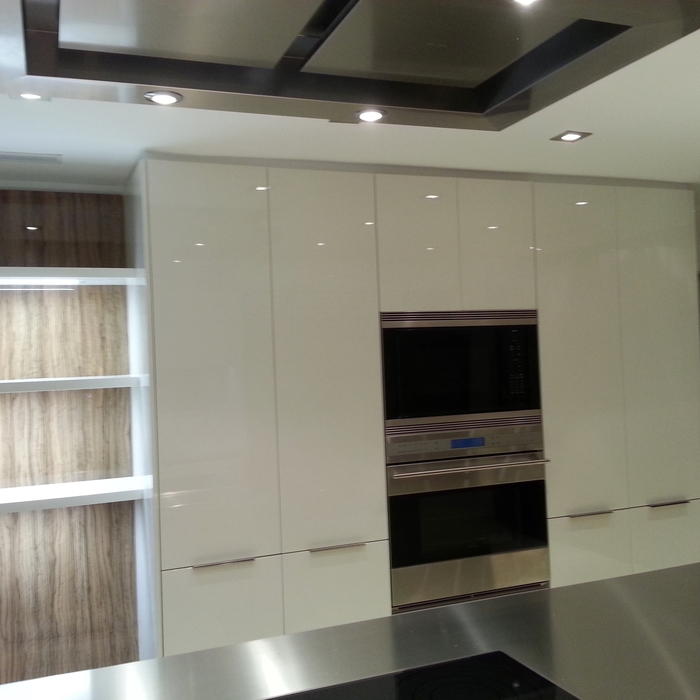 tall units in white gloss acrylic