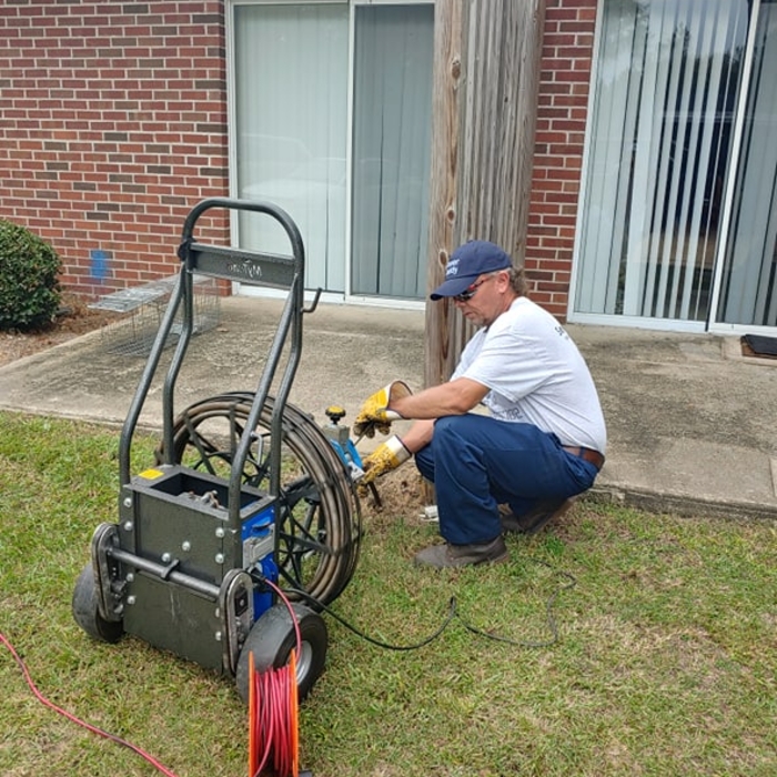 Sewer Daddy snaking main sewer line