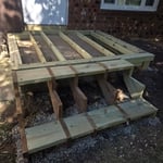 Small stair deck framing