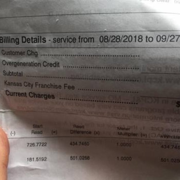 Customer Electric Bill