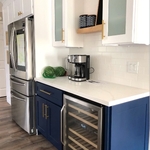 Blue Cabinet Kitchen Remodeling