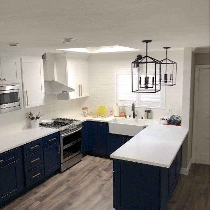 Blue Cabinet Kitchen Remodeling