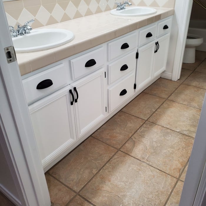 after bathroom cabinets