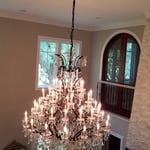 Beautiful Chandelier installed in family room
