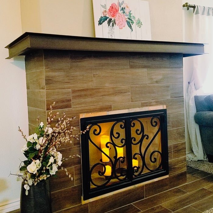 Wrought iron fireplace doors