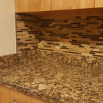 Kitchen back-splash near stove completed