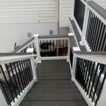 Composite deck with steps and a landing.