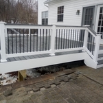 Composite deck with steps and a landing.