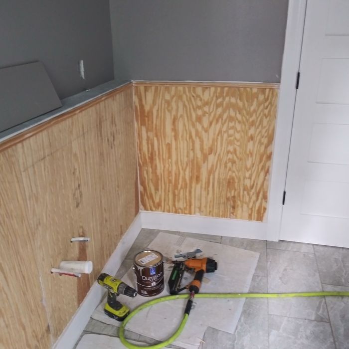 Bathroom b board & paint