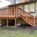 Treated wood deck