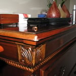 Corner of dresser damaged.