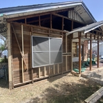 Removed existing siding and trim.