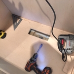 Cut for vent from cabinet
