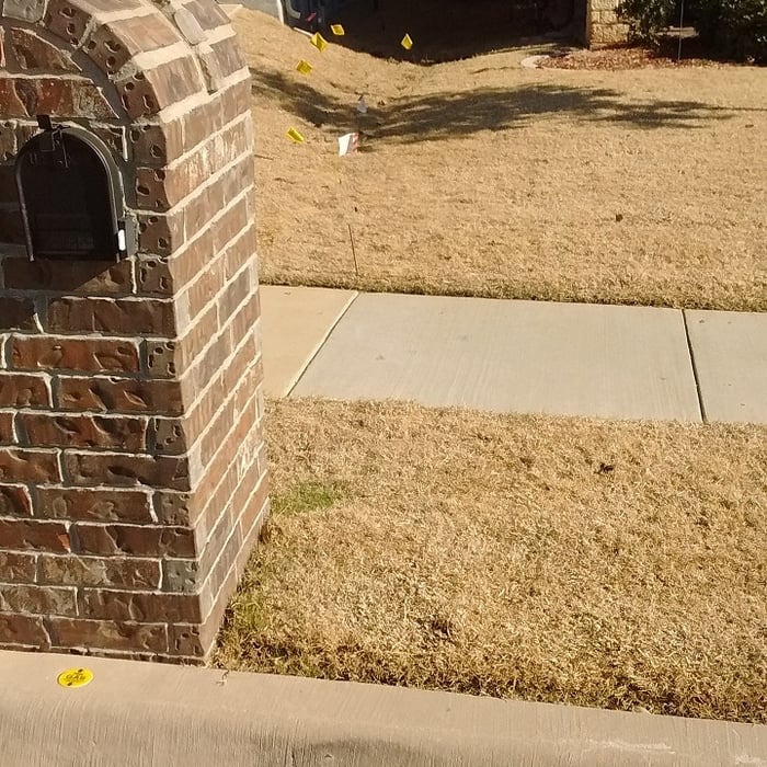 flagged by "Call 811" before you dig sit