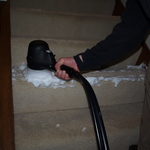 The Von Schrader upholstery cleaner in action