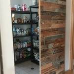 Unique barn style door made with reclaimed wood