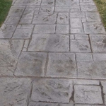 Stamped concrete sidewalk