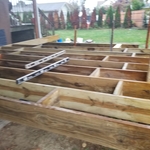 Wood Deck, PVC Railing