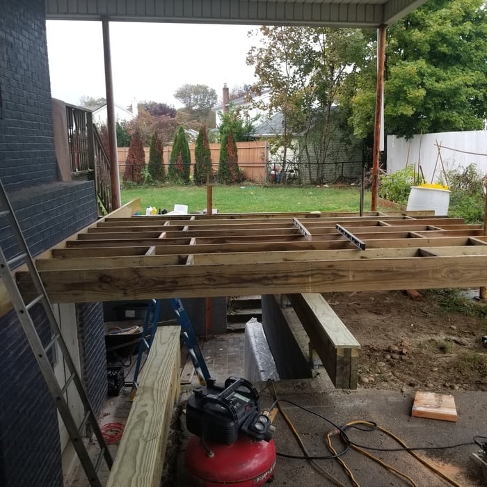 Wood Deck, PVC Railing