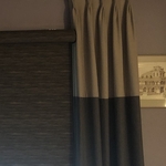 Color block side panel with roller shade
