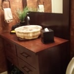 Contemporary Teak Vanity