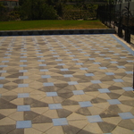 Custom color pavers on Driveway