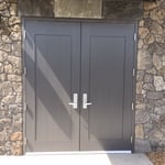 Before - the old wood doors